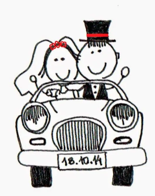 diseños artesanales: Centro de torta novios en auto diseños artesanales: Centro de torta novios en auto
