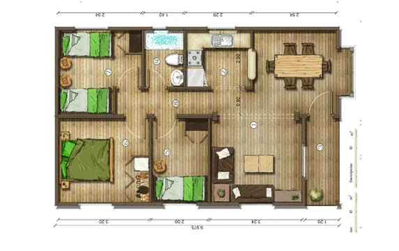 Diseños de Casas, Planos Gratis: Plano de Casas gratis 65 m2