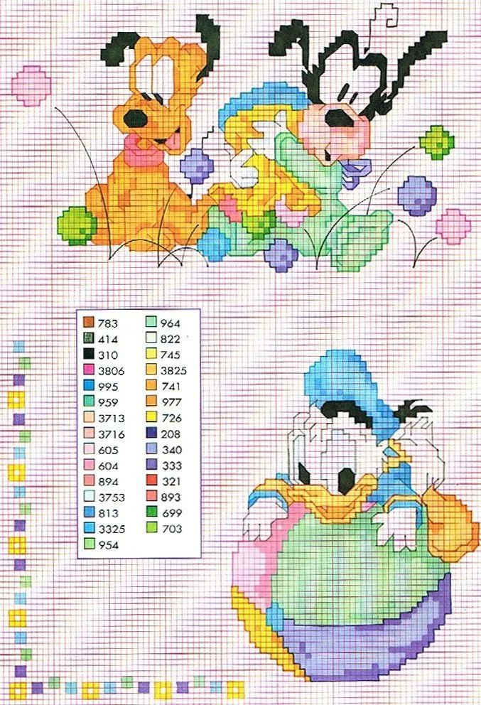 Diseños de Disney para tejer - Punto Cruz - Guia de MANUALIDADES