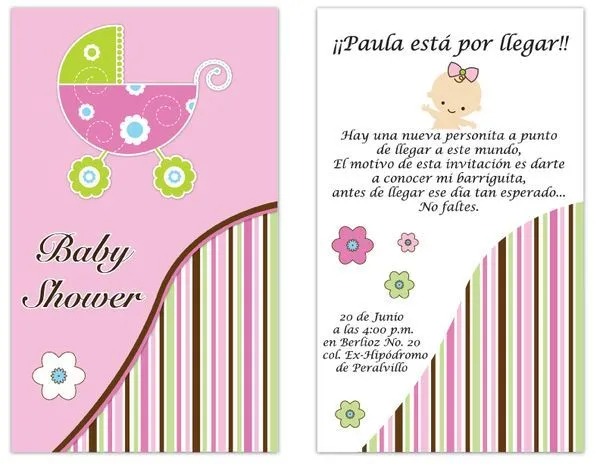 Diseño tarjeta baby shower gratis - Imagui