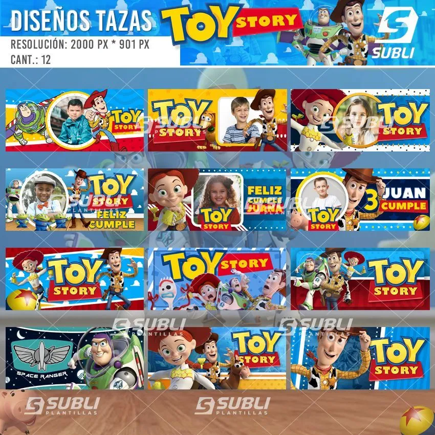 ▷ Diseños Plantillas para Sublimar Tazas de Toy Story | SubliPlantillas