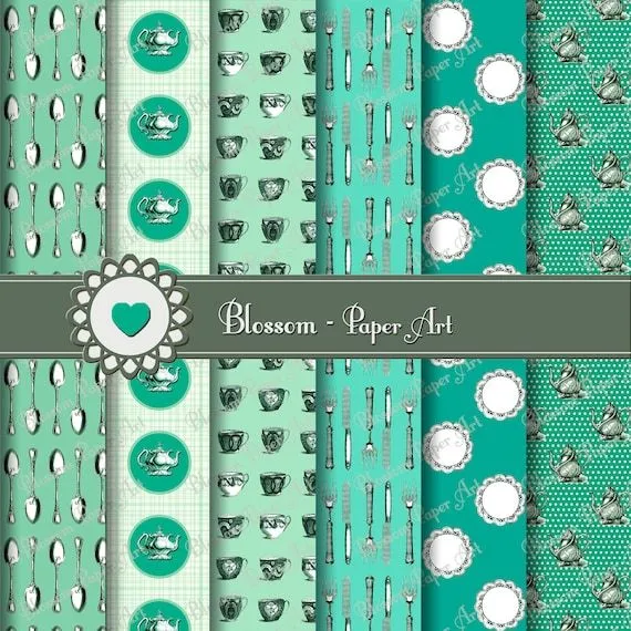 Diseños para el té Papeles para imprimir por blossompaperart Diseños para el té Papeles para imprimir por blossompaperart