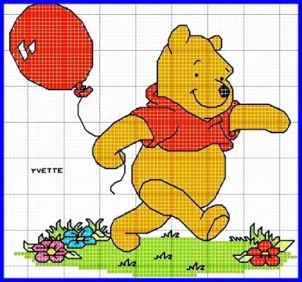 Winnie de Pooh en punto cruz - Imagui