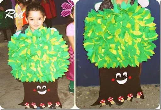 Como elaborar un traje de árbol para niño - Imagui