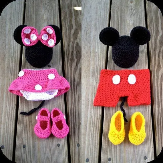 Disfraz de minnie mouse y de mickey mouse para bebe$380 | Ya-De