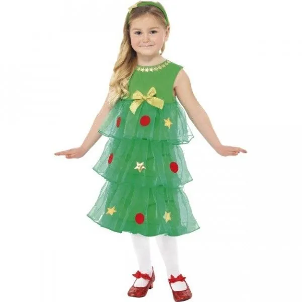 Disfraz árbol de navidad para niña, talla 4-6 años | Disfraces ...