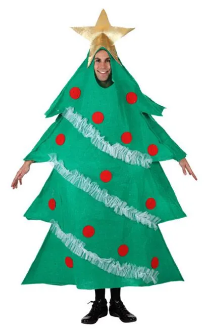 Disfraz de árbol de navidad para niños y niñas en varias tallas