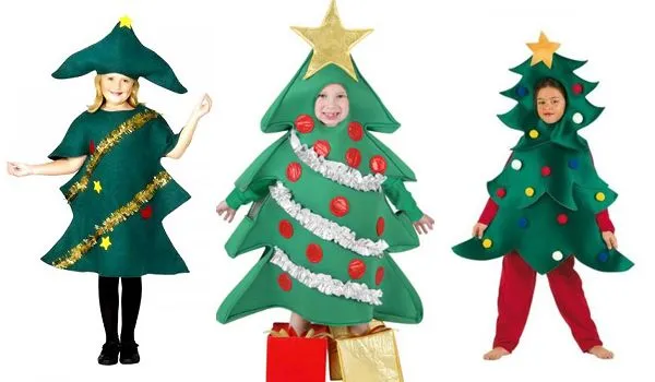 Disfraz casero fácil de Árbol de Navidad - Manualidades para ... Disfraz casero fácil de Árbol de Navidad - Manualidades para ...