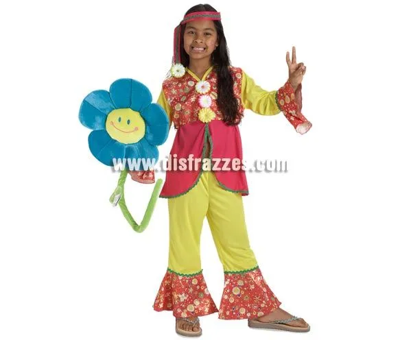 Disfraz barato de Hippie para niñas de 3 a 4 años por sólo 17.50 ...