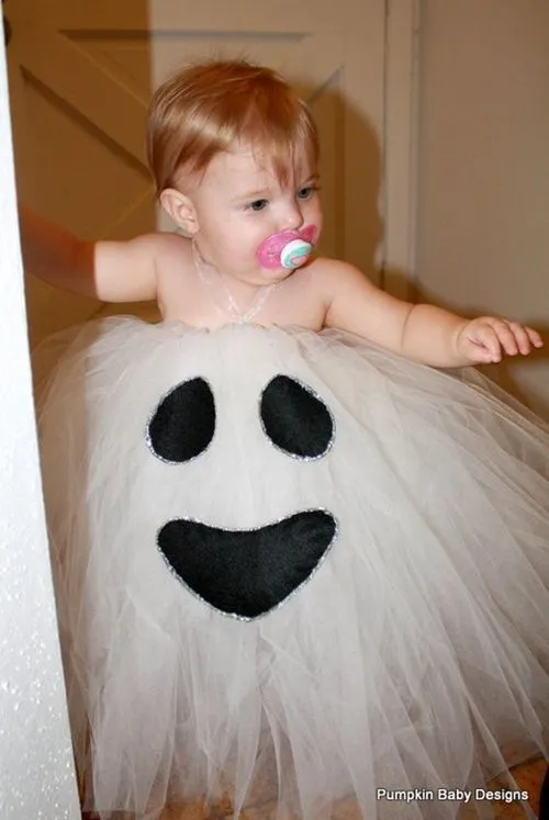 disfraz halloween de fantasma para niña con tutú Disfraz casero de ...