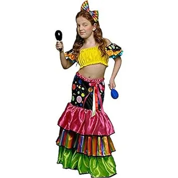 Disfraz de Rumbera para niña de 7 a 9 años: Amazon.es: Juguetes y ...