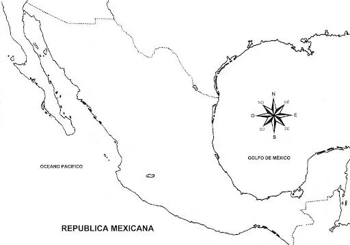 Mapa de México sin división política para colorear - Dibujos Disney