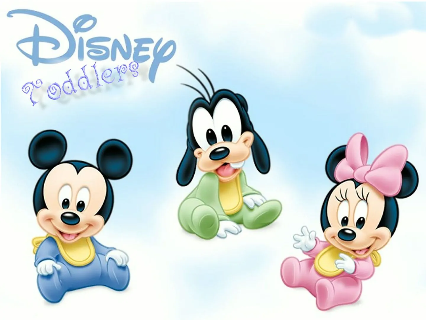 Baby Mickey Goofy And Minnie - Free Disney Cartoons Wallpaper Picture