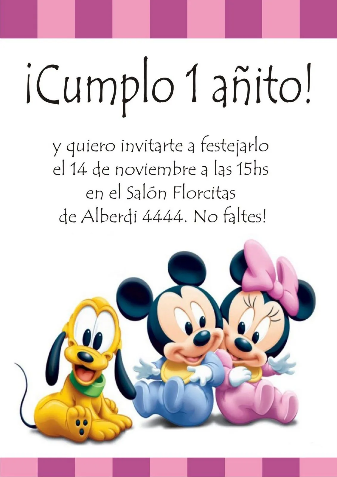 DESCARGA DE invitaciónes de cumpleaños Disney bebé - Imagui