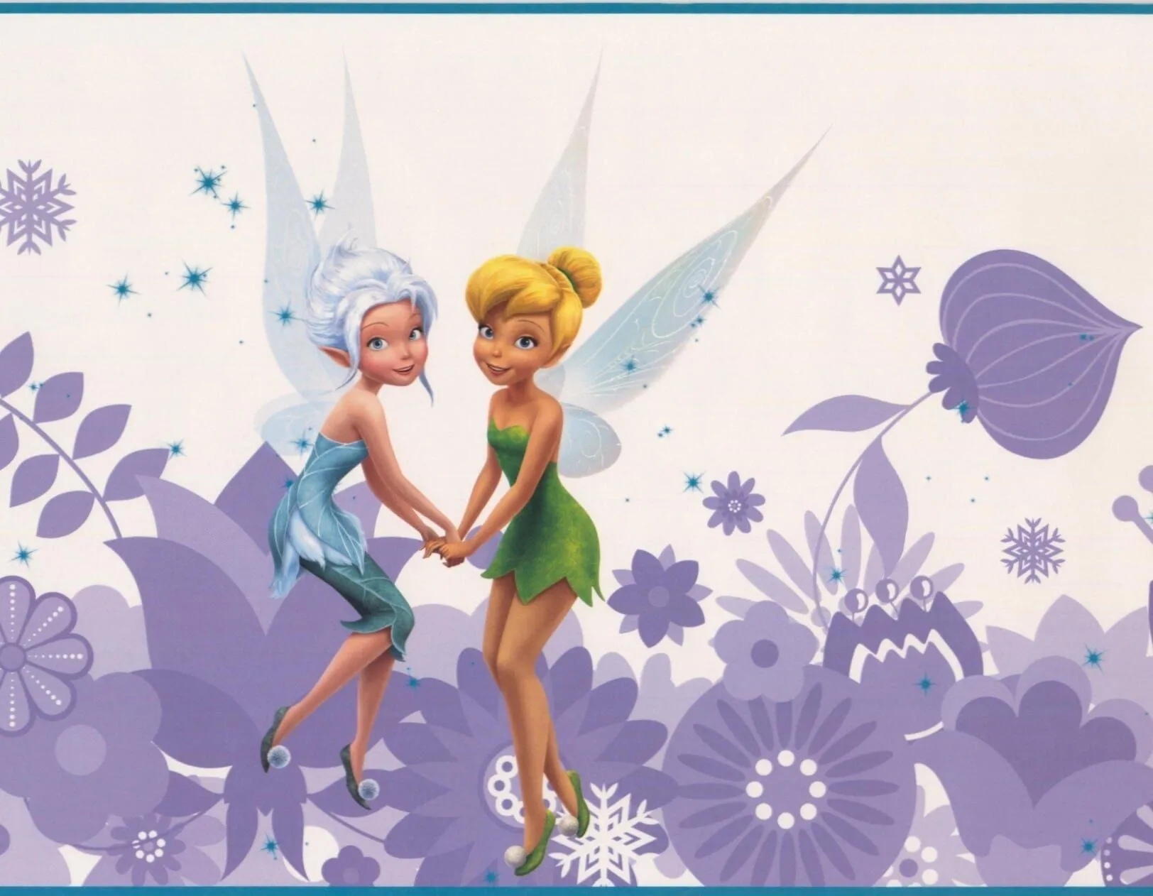 Disney Fairies Tinker Bell Fawn Iridessa Rosetta Silvermist Periwinkle - Papel pintado para pared, color morado y Disney Fairies Tinker Bell Fawn Iridessa Rosetta Silvermist Periwinkle - Papel pintado para pared, color morado y