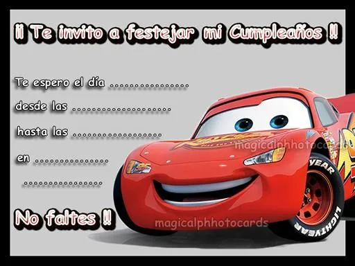  ... Disney Pixar, peliculas, imagenes: INVITACION DE CUMPLEAÑOS DE CARS