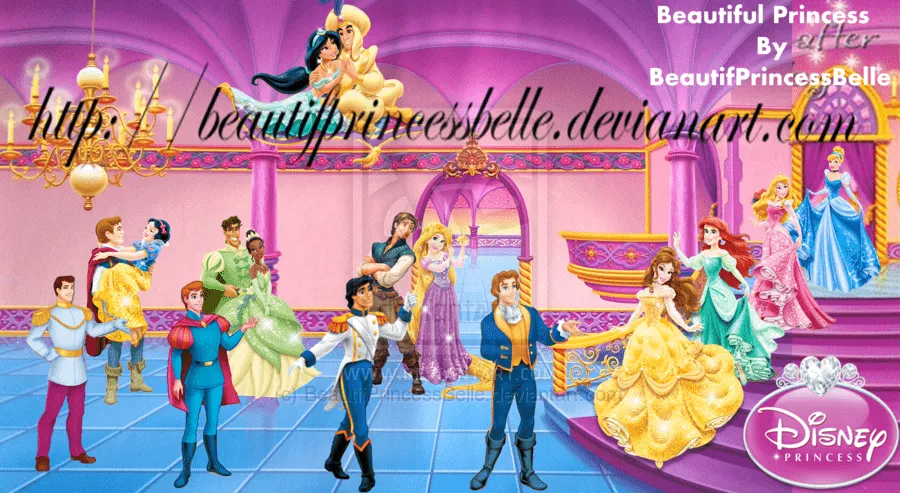 disney princesses royal ball with their princes - Disney Princess ...