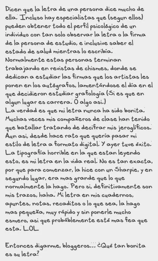 Distorted minds: Pero tiene la letra bonita... Distorted minds: Pero tiene la letra bonita...