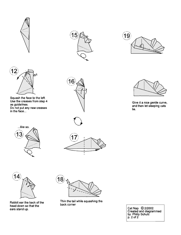 Mas cosas divertidas: Origami Gato halloween con diagramas Mas cosas divertidas: Origami Gato halloween con diagramas