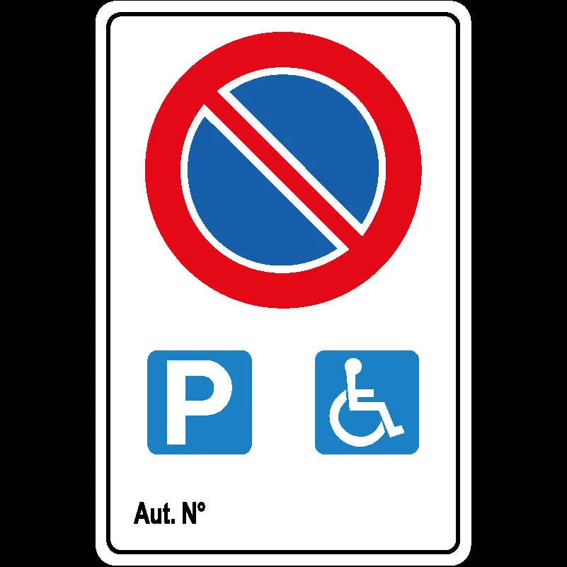 Divieto di Sosta - Parcheggio Riservato Disabile con Autorizzazione Stampa  Discount