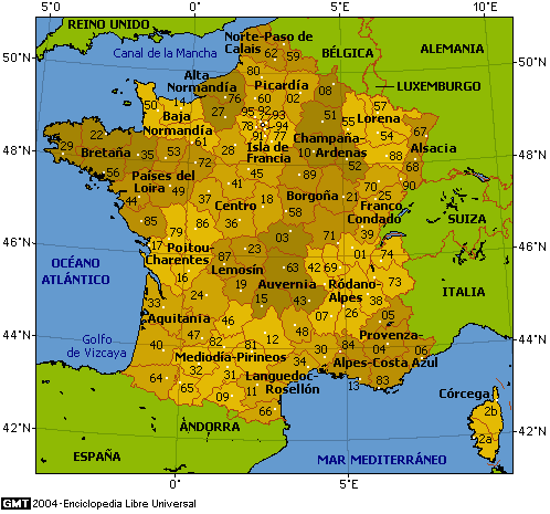 División administrativa de Francia. Artículo de la Enciclopedia.