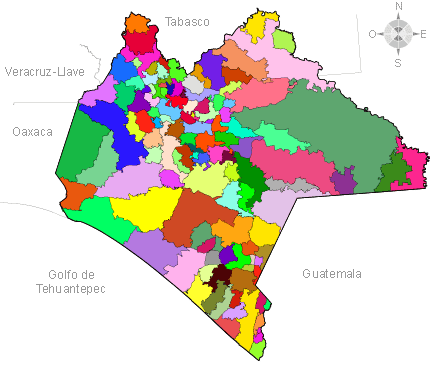 División municipal. Chiapas