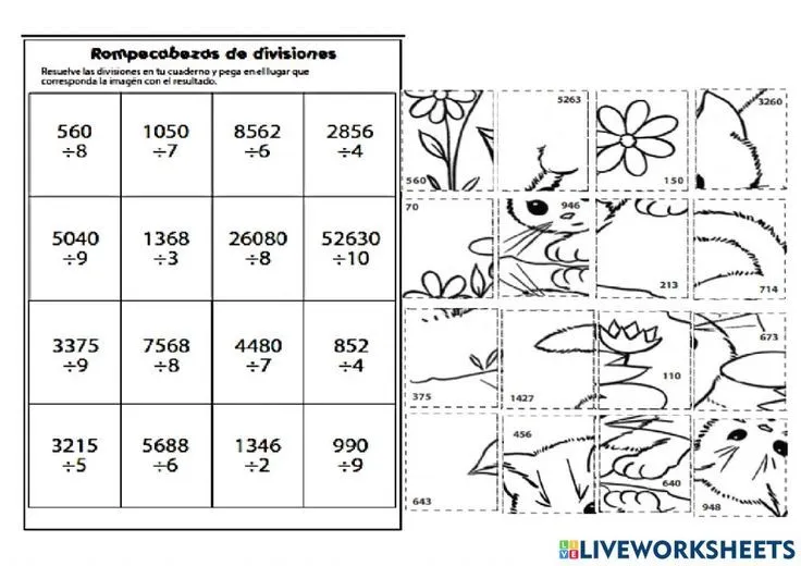 División-rompecabezas worksheet | Facebook jobs, Earth drawings, Facebook  cover photos inspirational