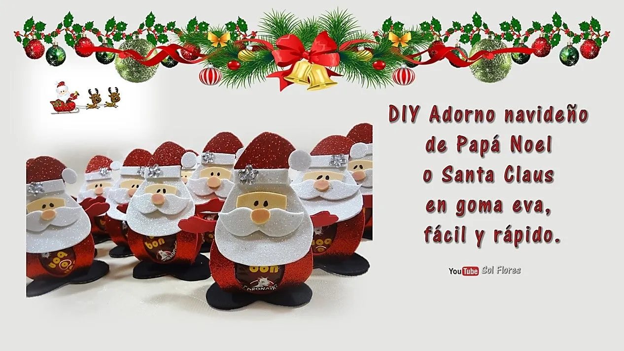 DIY Adorno navideño de Papá Noel o Santa Claus en goma eva, fácil y rápido.
