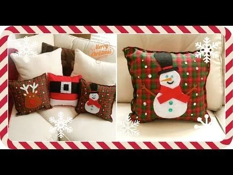 DIY cojines navideños (paso a paso) - YouTube