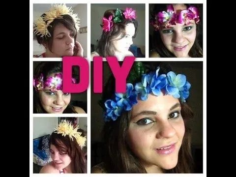 DIY corona de flores( cintillos de flores) - YouTube