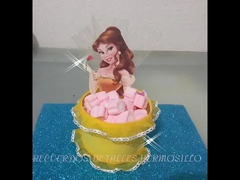 DIY Como Hacer dulcera princesa bella para mesa de dulces ...