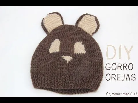 DIY Cómo hacer gorro de lana con orejas para bebe - YouTube