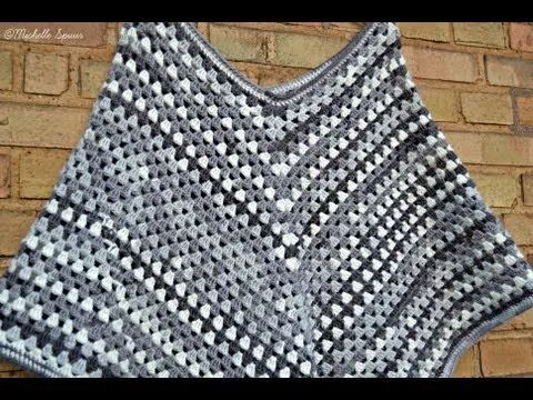 DIY - granny stripe poncho - YouTube