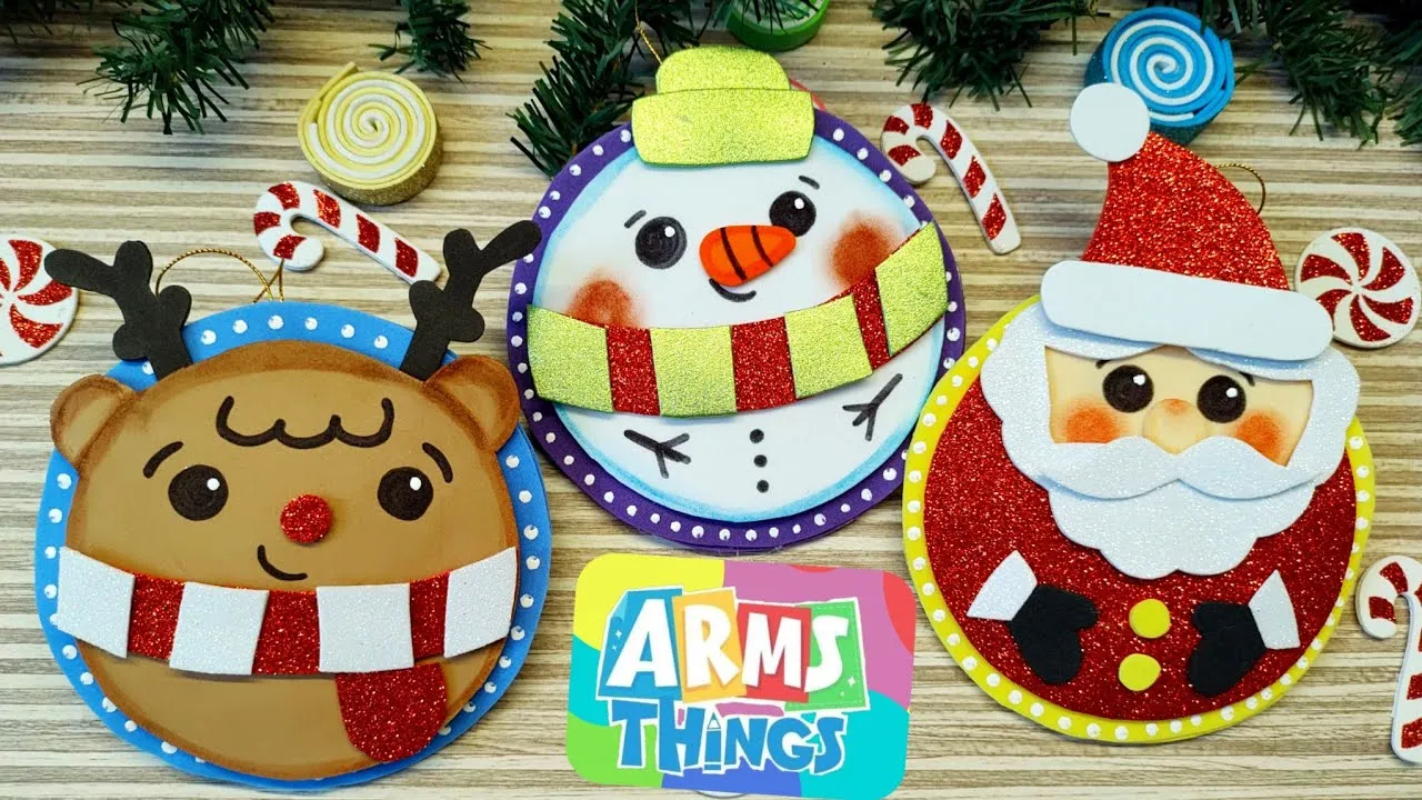 DIY: Make your own Christmas Ornaments // Christmas Foami Pendants //  Christmas Decorations - YouTube