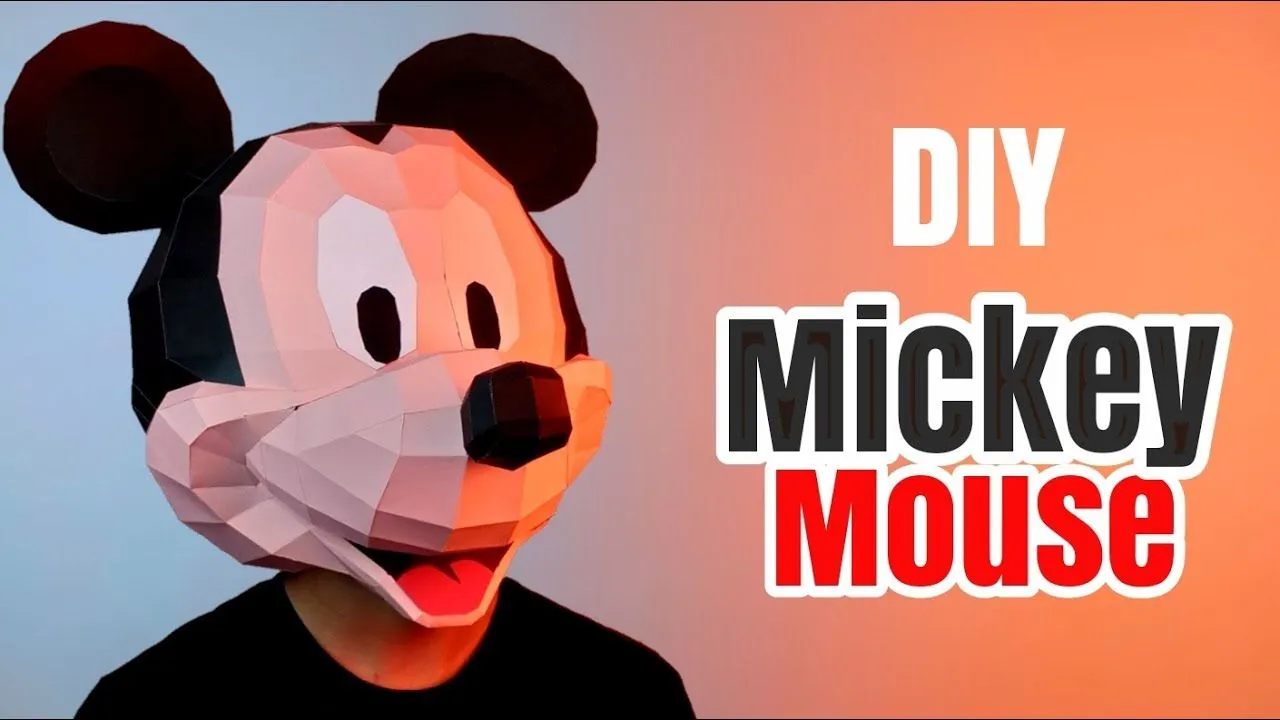 DIY Cómo hacer una Máscara de MICKEY MOUSE con Papel - Momuscraft - YouTube