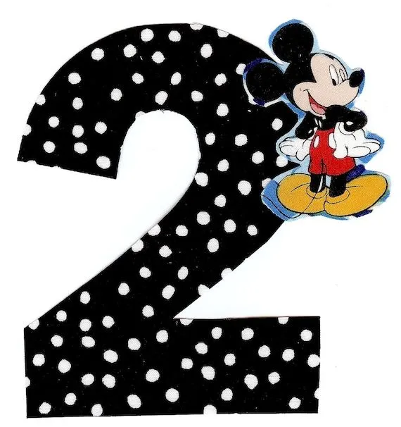 DIY Mickey Mouse applique and number 2 iron on by patternoldies