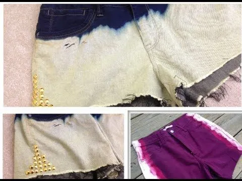 DIY: Como hacer Shorts Desgatados y Descolorados Preciosos! Bleach ...