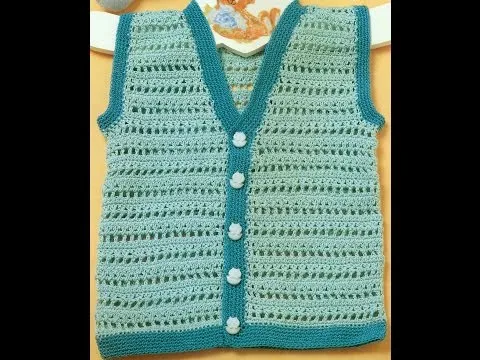 DIY Como tejer chaleco de bebe a crochet (Parte 2 de 3)