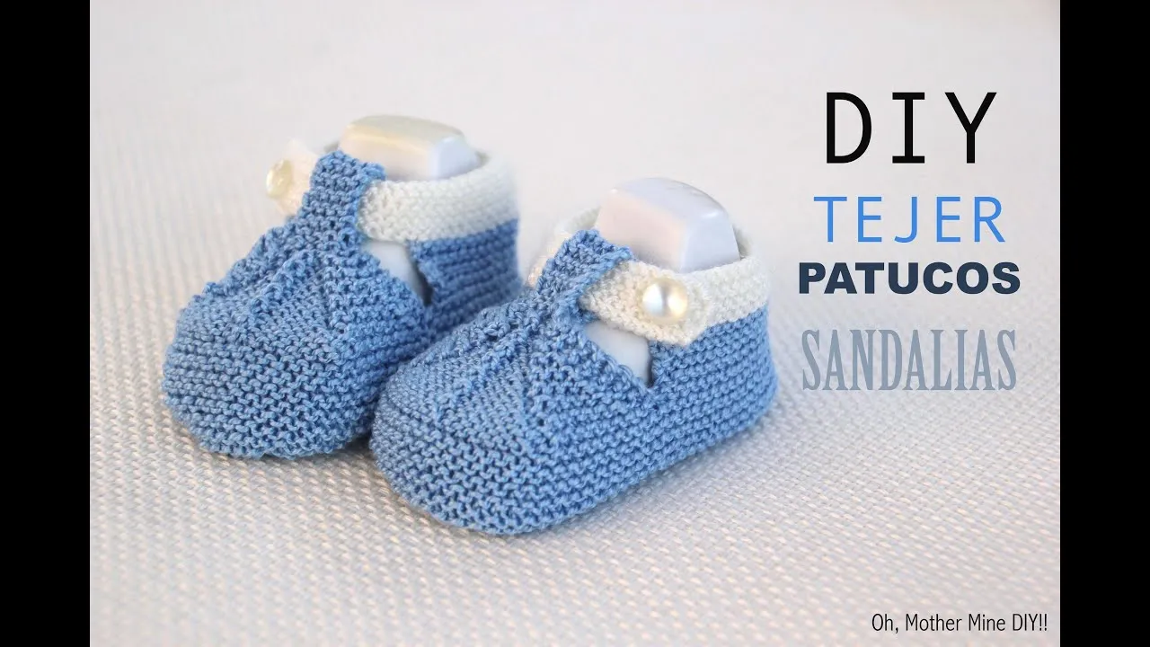 DIY Cómo tejer patucos sandalia para bebe (patrones gratis) - YouTube