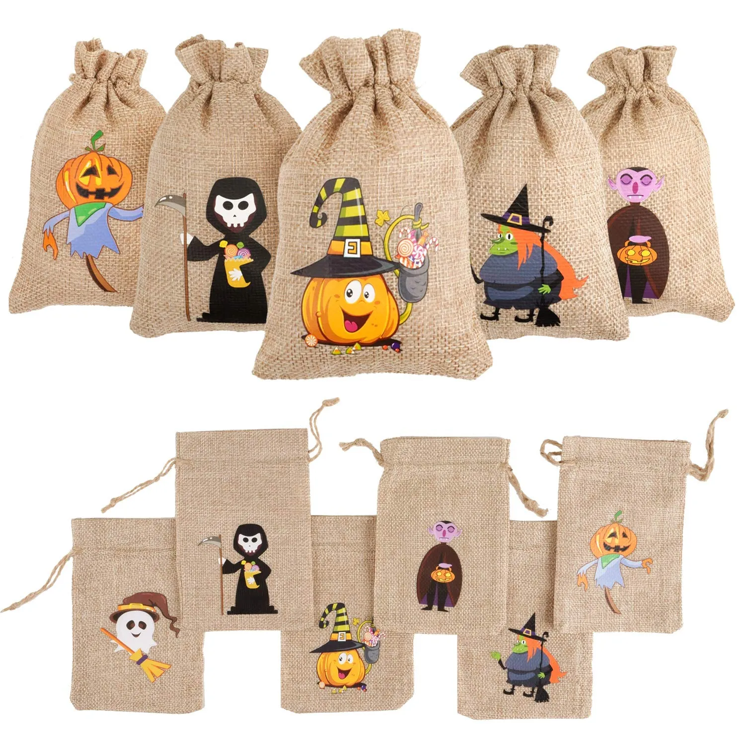DIYASY 48 bolsas de regalo de arpillera de Halloween, bolsas de regalo con  cordones para niños y fiestas de Halloween : Amazon.com.mx: Ropa, Zapatos y  Accesorios