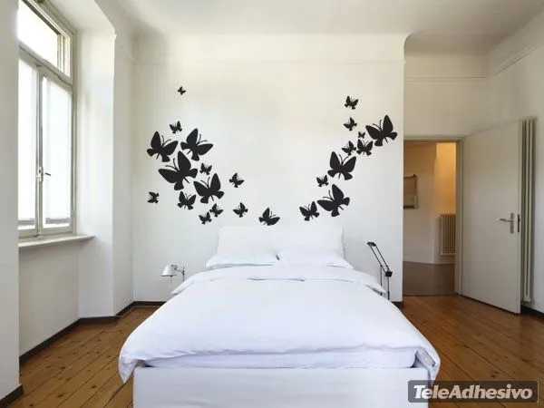 Mariposas pintadas en paredes - Imagui