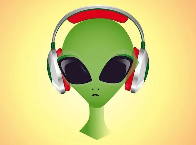 Dj alien auriculares escuchar música de dibujos animados ...