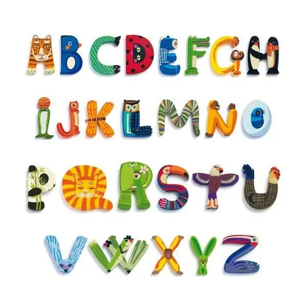 Djeco – Letras de madera – Letra E - Alfabeto de animales ...