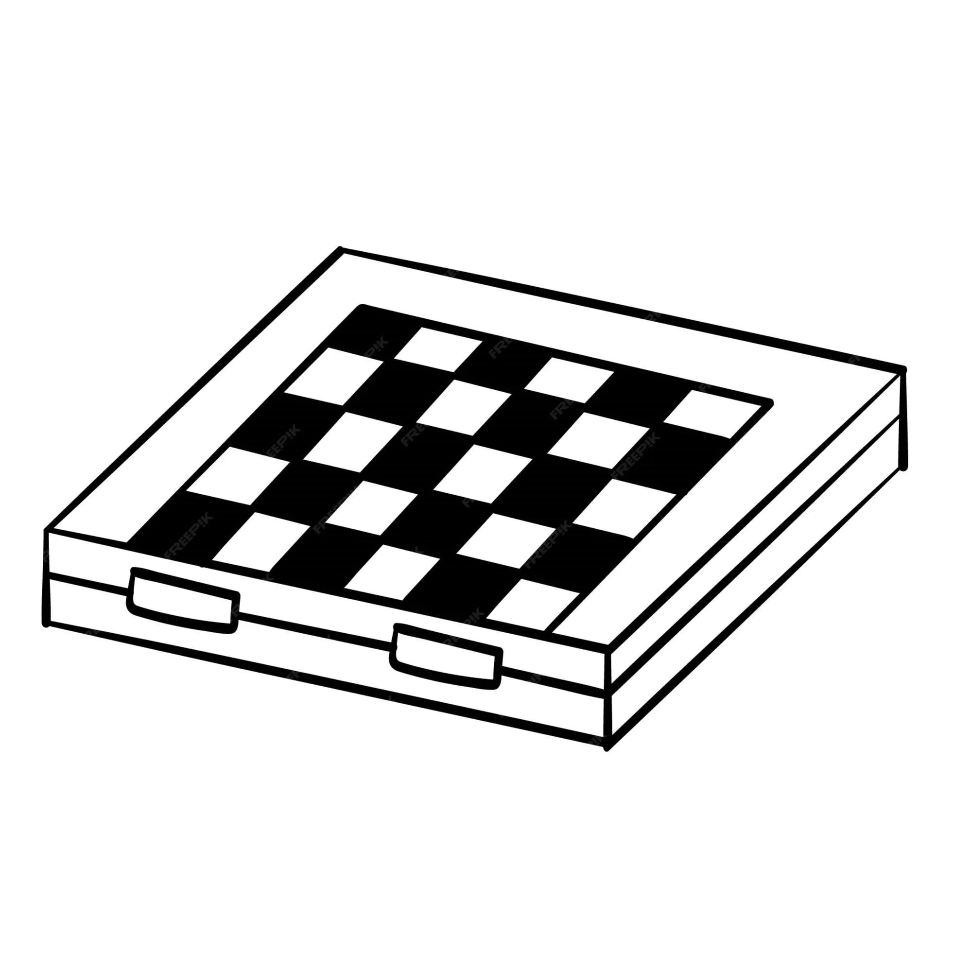 Doodle pegatina juego de tablero de ajedrez | Vector Premium