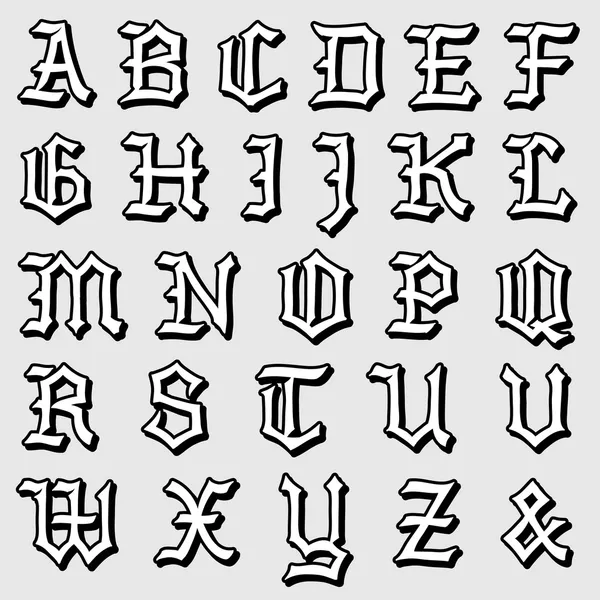 Doodle vector de un alfabeto gótico completo — Vector stock © a__n ...