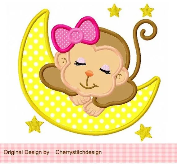 Dormir bebé mono para apliques digital por CherryStitchDesign