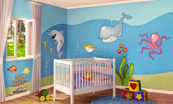 Dormitorio de bebé con stickers - Dormitorios colores y estilos