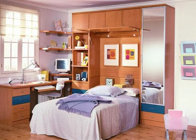Dormitorio Juvenil funcional para pequenos espacios : DORMITORIOS ...