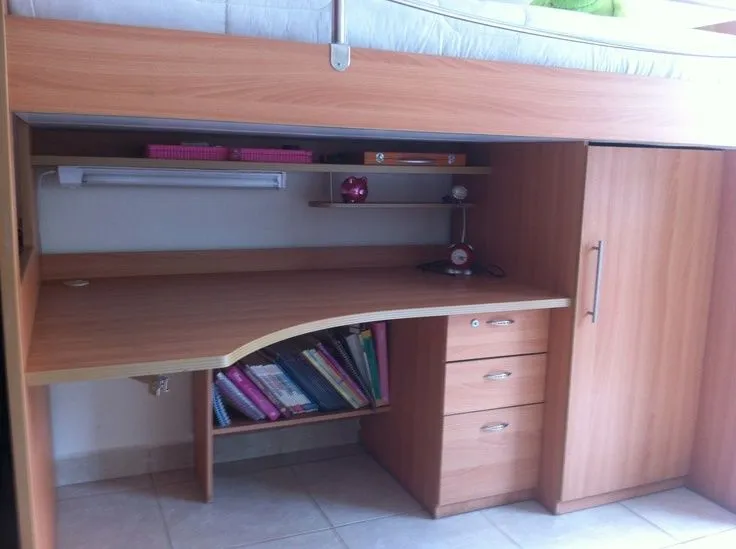 Dormitorio Con Litera Mas Closet Y Escritorio | Camarote Thomy ...