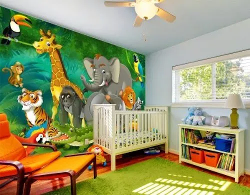 Dormitorios de bebé tema la selva - Dormitorios colores y estilos